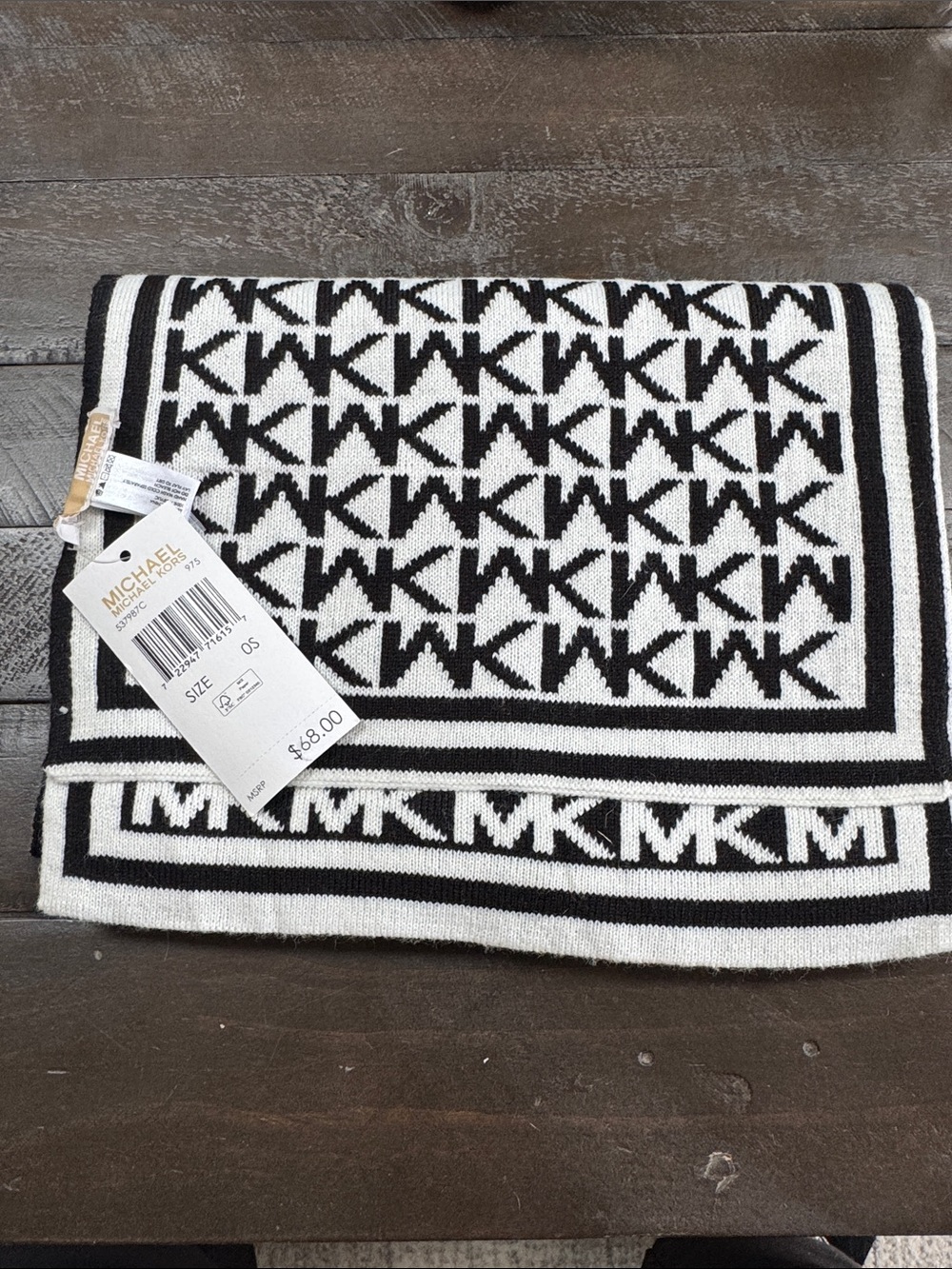 Michael Kors Black & White Monogram scarf